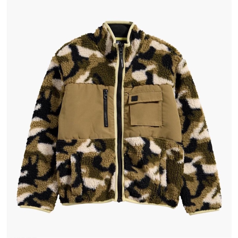 Boys volcolm Camouflage Sherpa Jacket